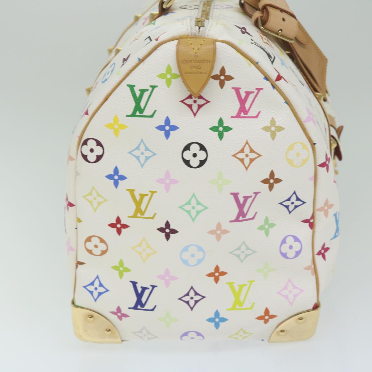 LOUIS VUITTON Monogram Multicolor Keepall 45 Boston Bag White M92641 Auth 63604A