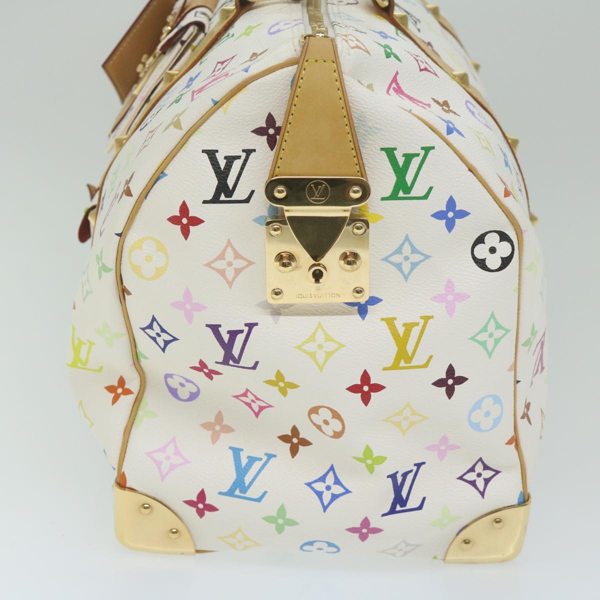 LOUIS VUITTON Monogram Multicolor Keepall 45 Boston Bag White M92641 Auth 63604A