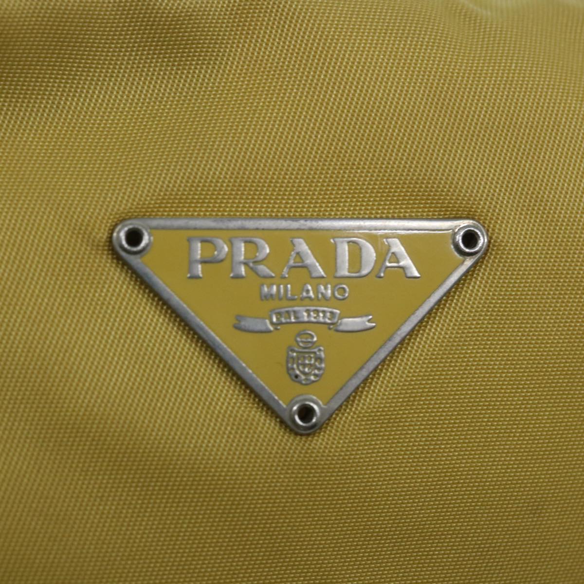 PRADA Pouch Nylon Yellow Auth 63628