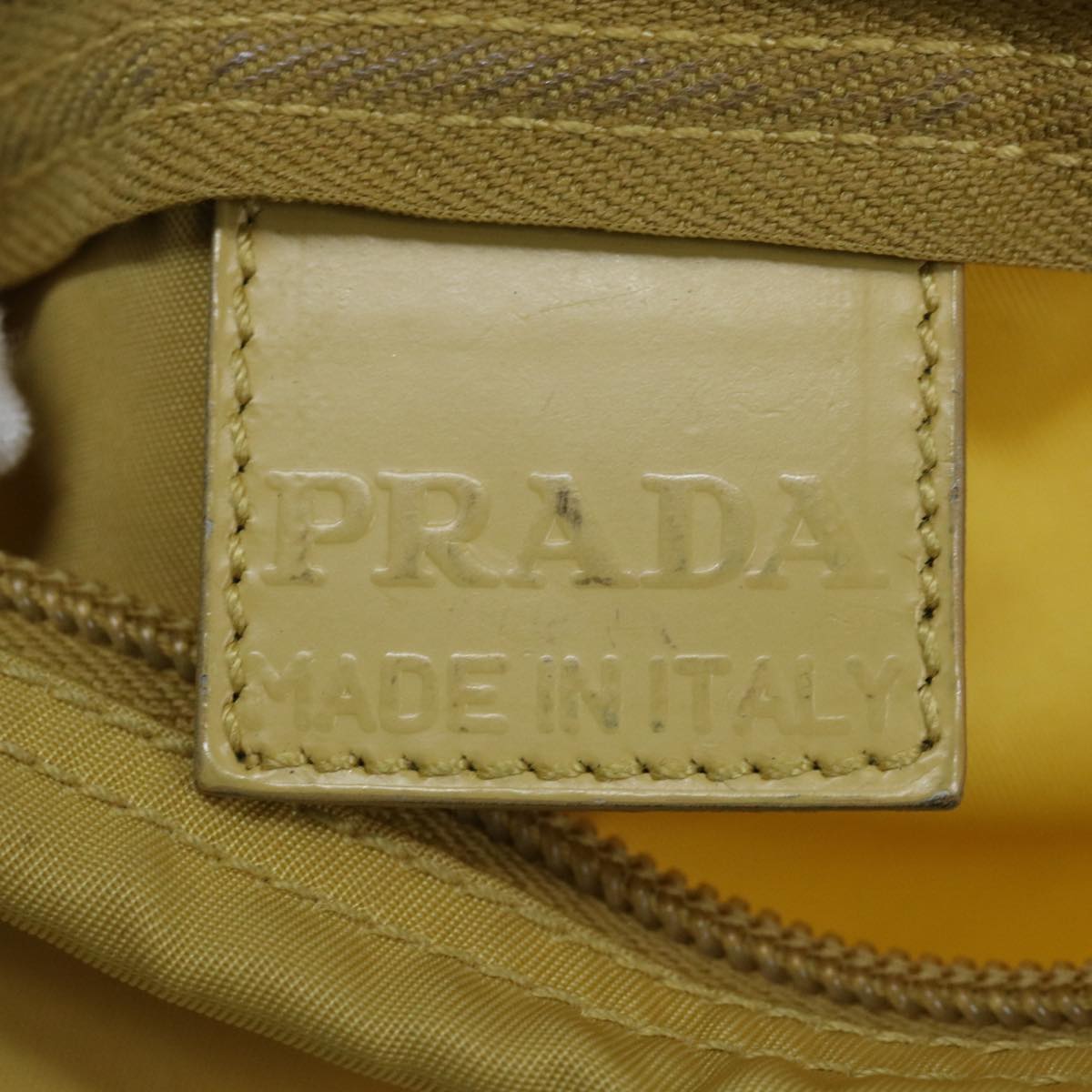 PRADA Pouch Nylon Yellow Auth 63628