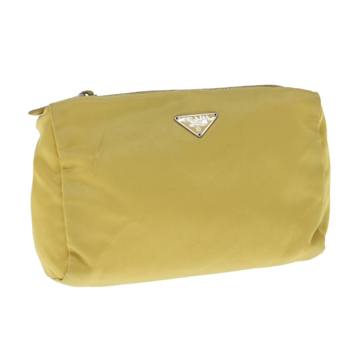 PRADA Pouch Nylon Yellow Auth 63628