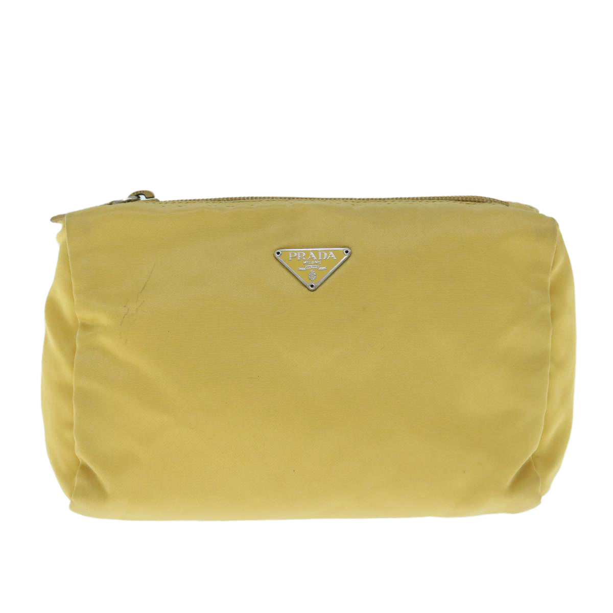 PRADA Pouch Nylon Yellow Auth 63628