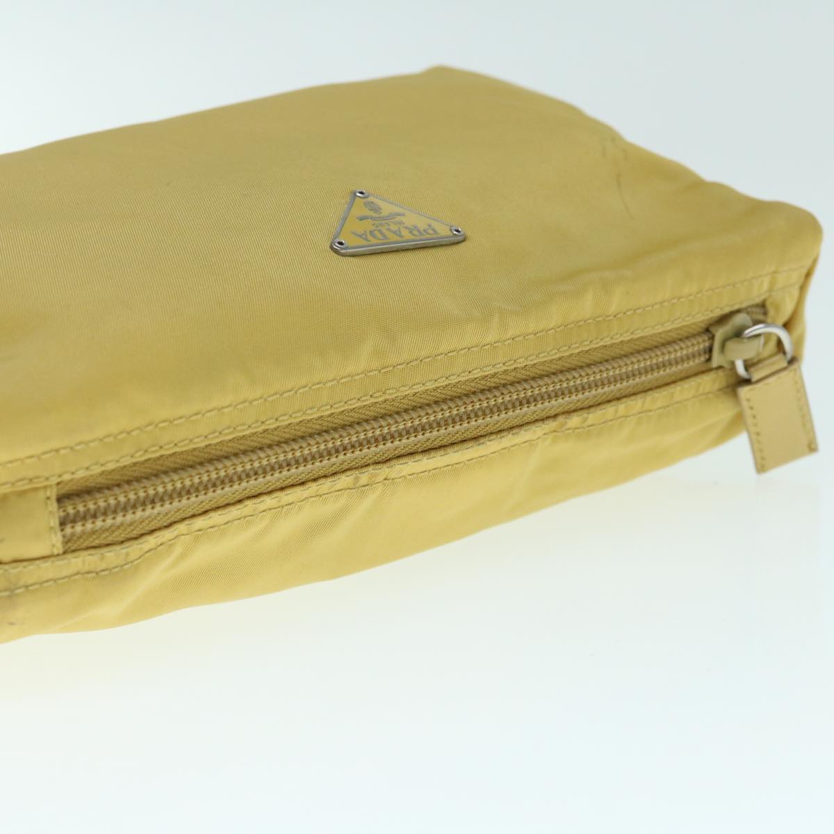 PRADA Pouch Nylon Yellow Auth 63628