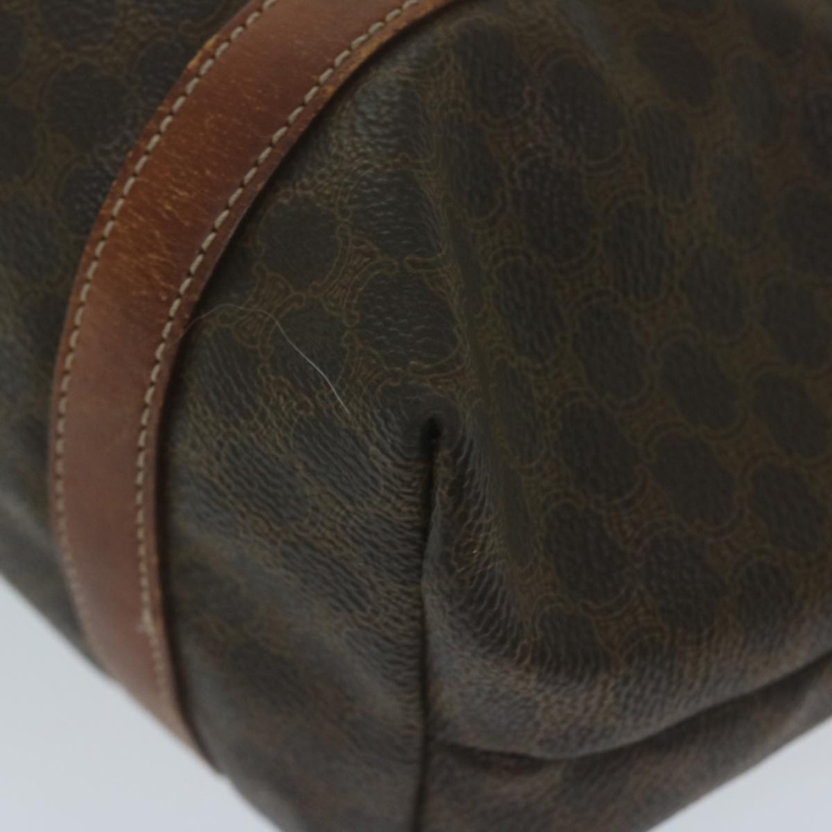 CELINE Macadam Canvas Tote Bag PVC Leather Brown Auth 63637
