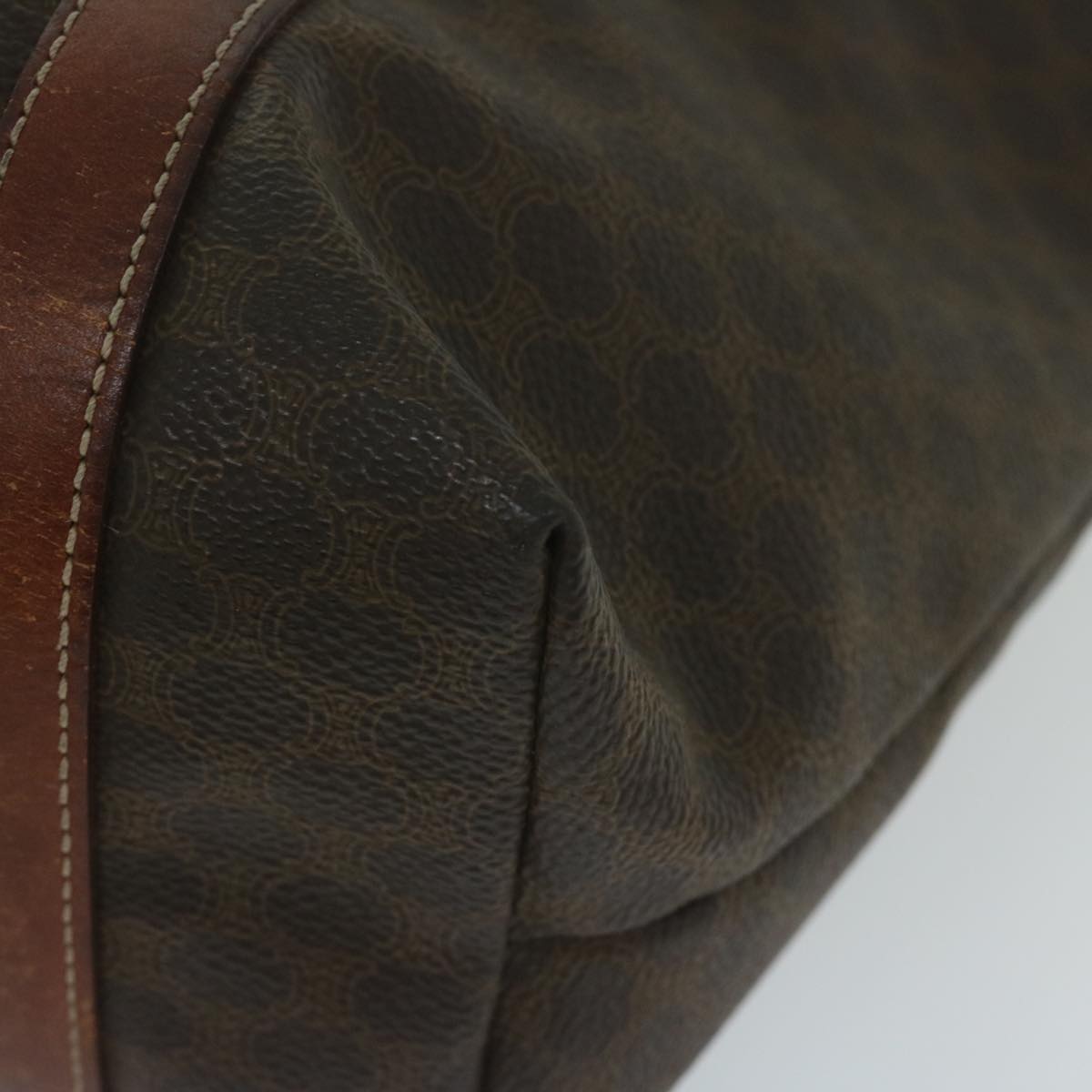 CELINE Macadam Canvas Tote Bag PVC Leather Brown Auth 63637