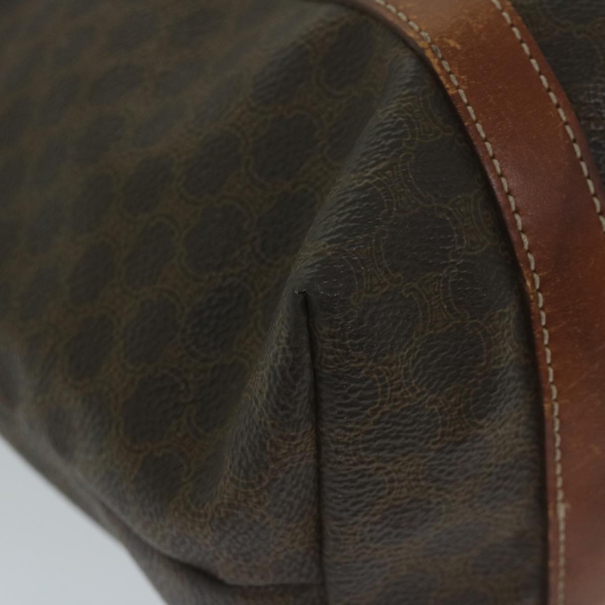 CELINE Macadam Canvas Tote Bag PVC Leather Brown Auth 63637