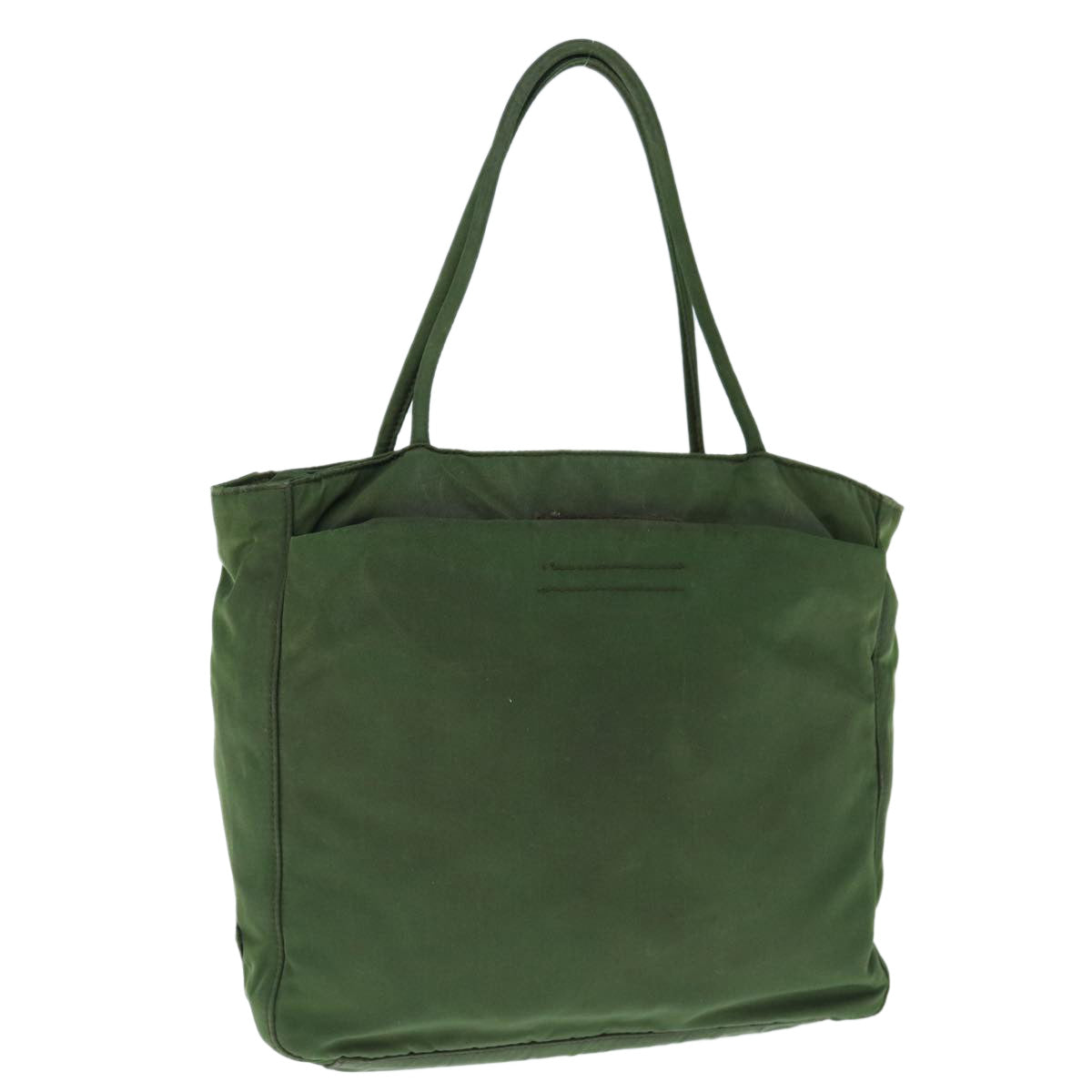 PRADA Hand Bag Nylon Green Auth 63703