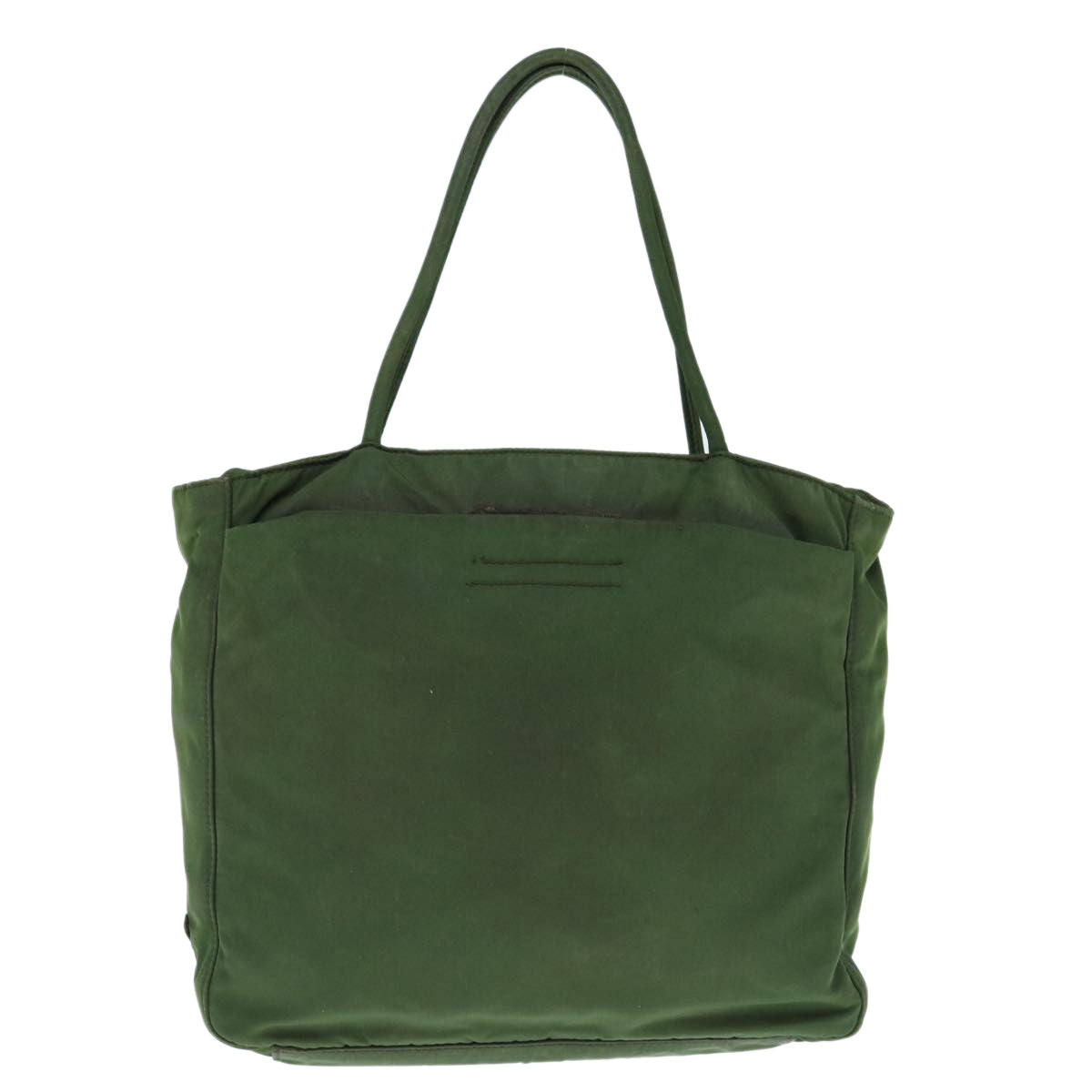 PRADA Hand Bag Nylon Green Auth 63703