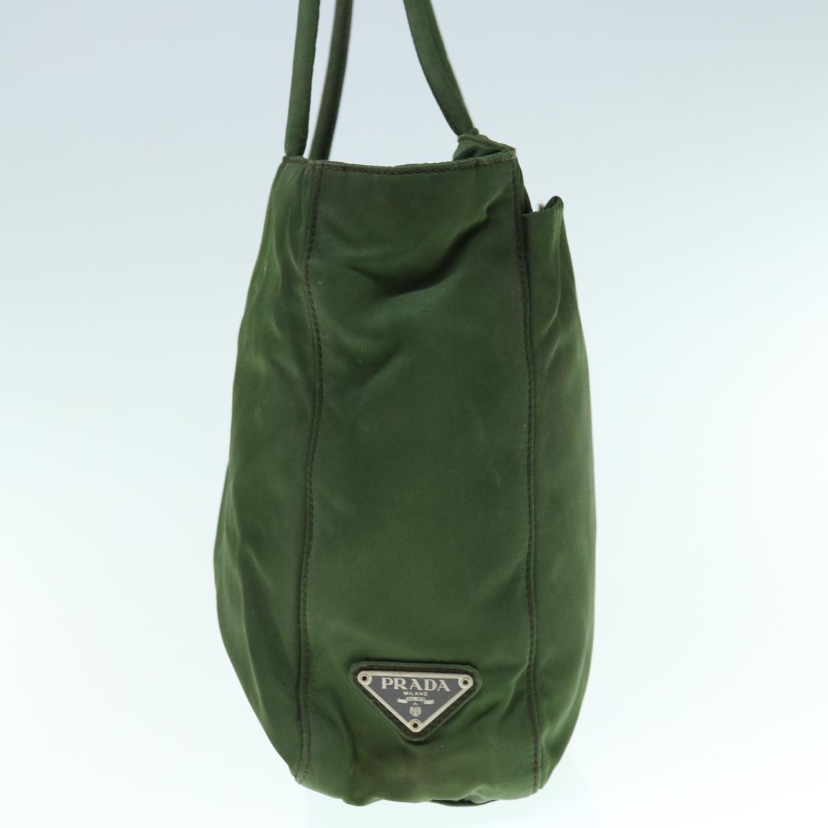 PRADA Hand Bag Nylon Green Auth 63703