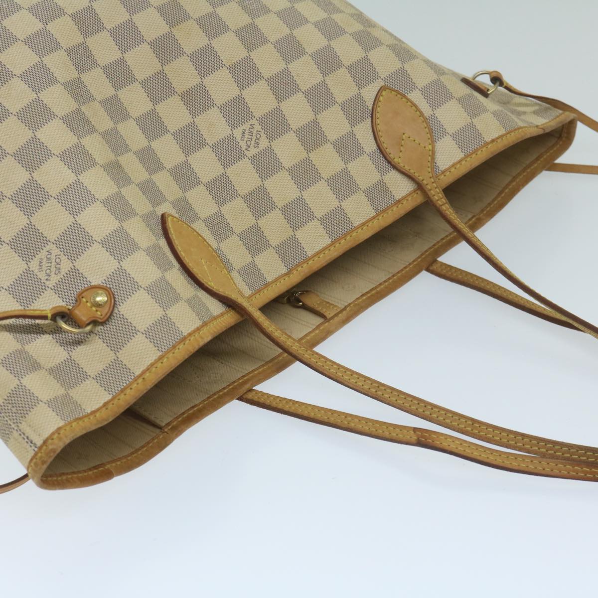 LOUIS VUITTON Damier Azur Neverfull MM Tote Bag N41605 LV Auth 63726