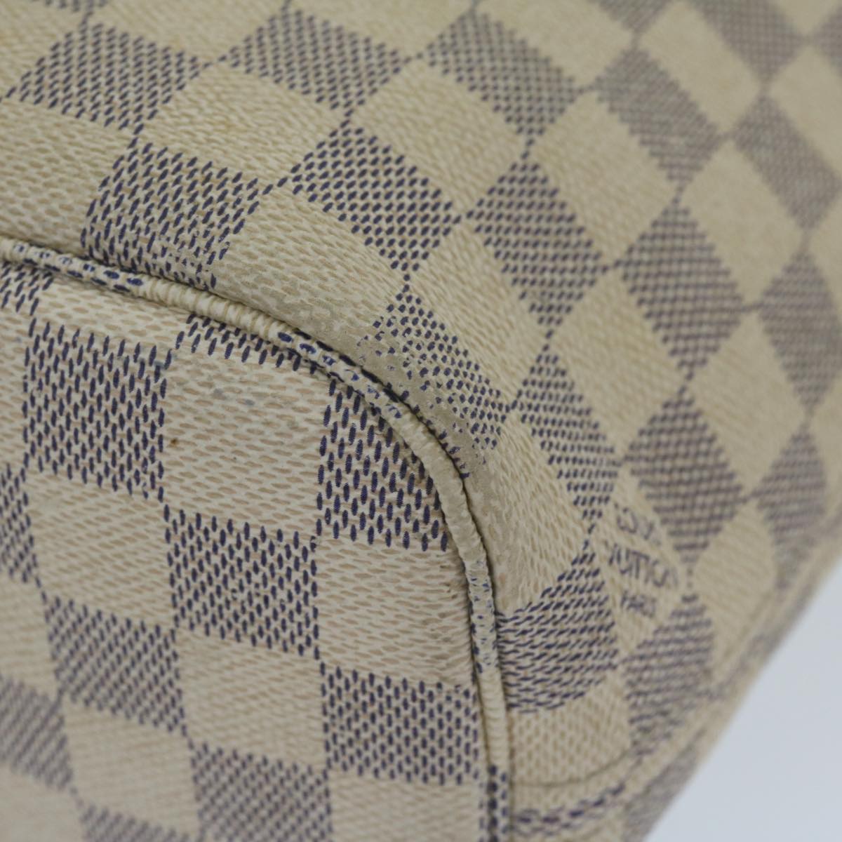 LOUIS VUITTON Damier Azur Neverfull PM Tote Bag N41362 LV Auth 63728