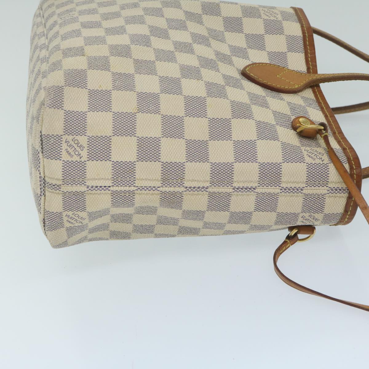 LOUIS VUITTON Damier Azur Neverfull PM Tote Bag N41362 LV Auth 63728