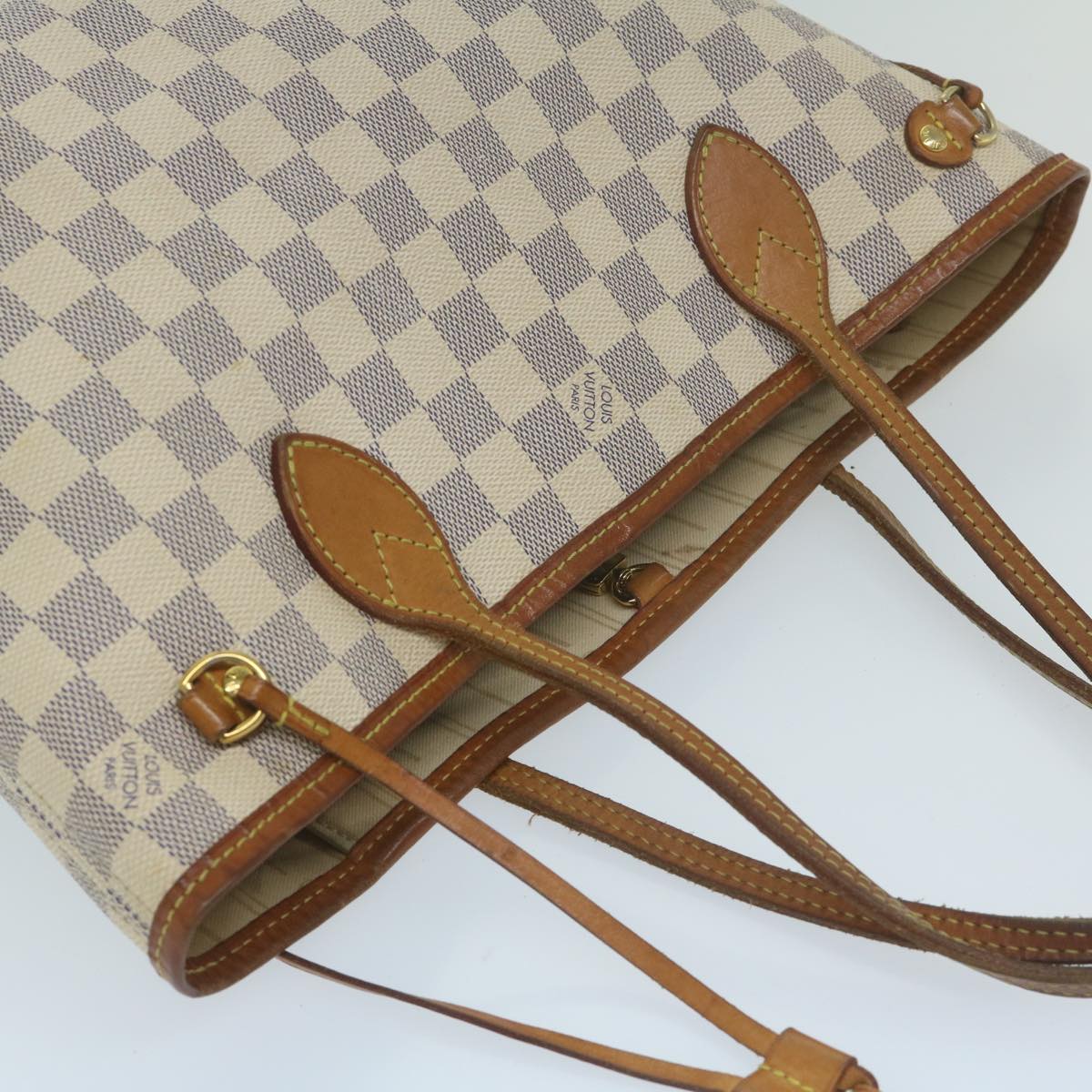 LOUIS VUITTON Damier Azur Neverfull PM Tote Bag N41362 LV Auth 63728