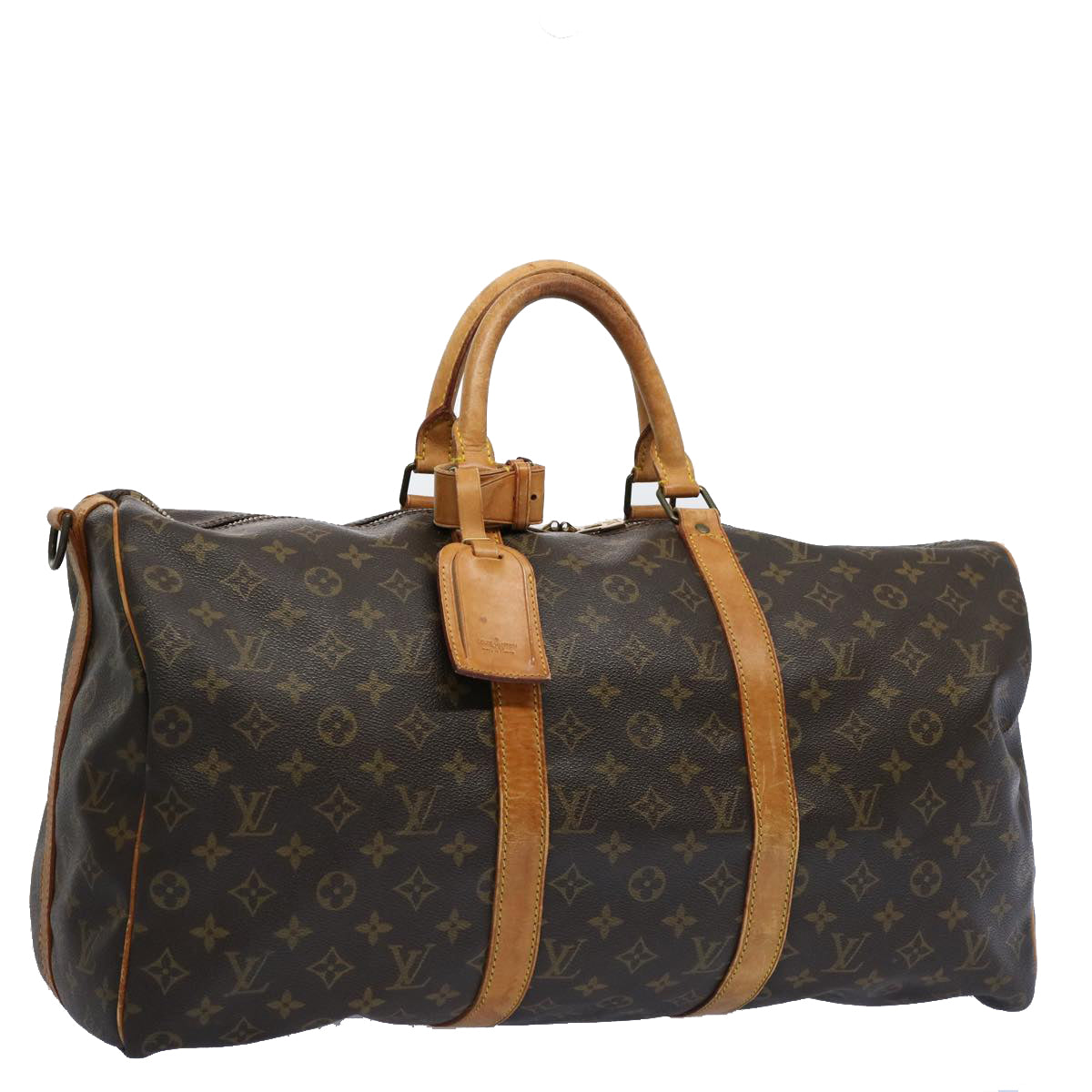 LOUIS VUITTON Monogram Keepall Bandouliere 50 Boston Bag M41416 LV Auth 63736