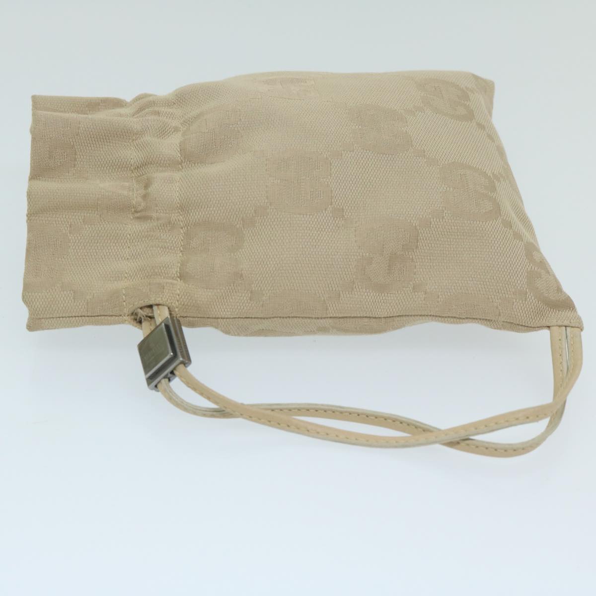 GUCCI GG Canvas Pouch Beige 039 1047 Auth 63740