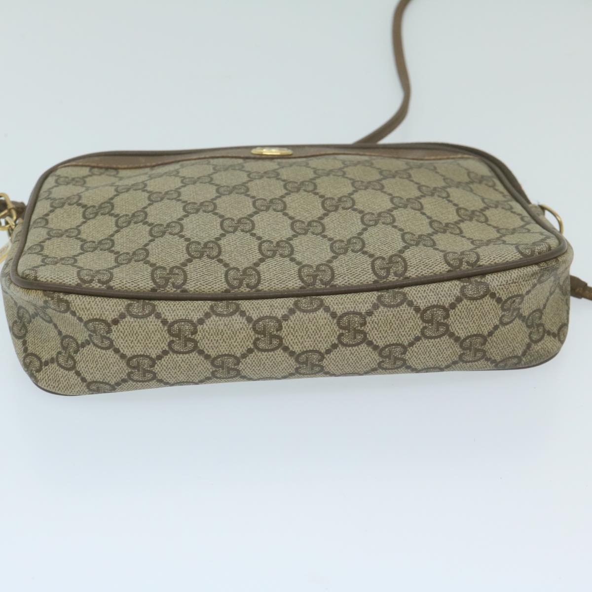 GUCCI GG Supreme Shoulder Bag PVC Leather Beige 56 02 068 Auth 63794