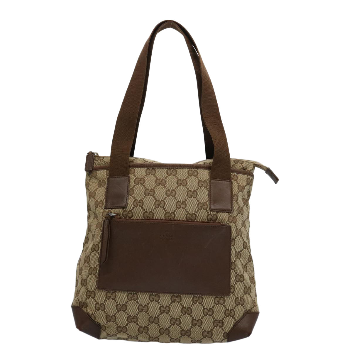 GUCCI GG Canvas Tote Bag Beige Auth 63805