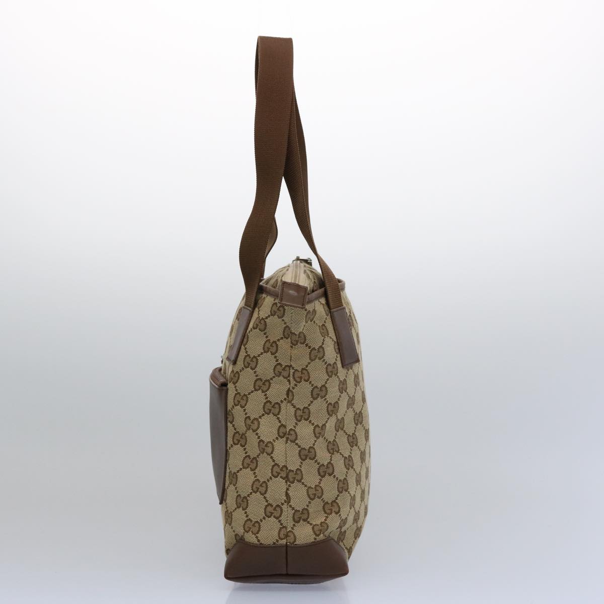 GUCCI GG Canvas Tote Bag Beige Auth 63805