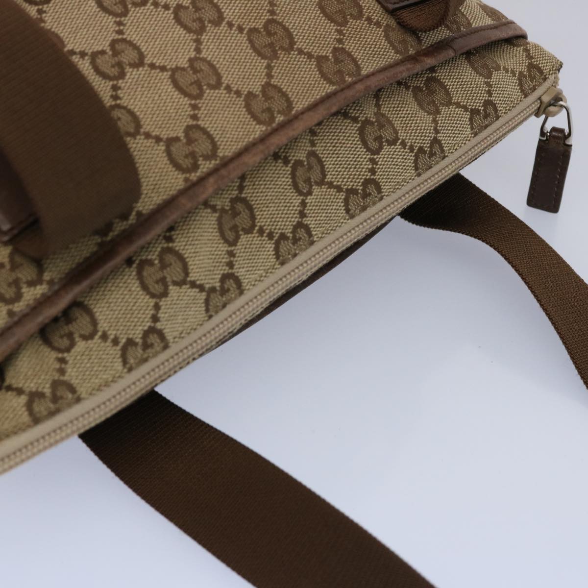 GUCCI GG Canvas Tote Bag Beige Auth 63805