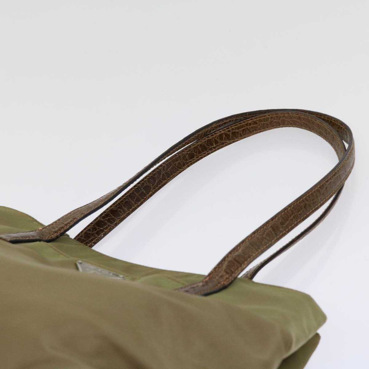 PRADA Shoulder Bag Nylon Khaki Auth 63816