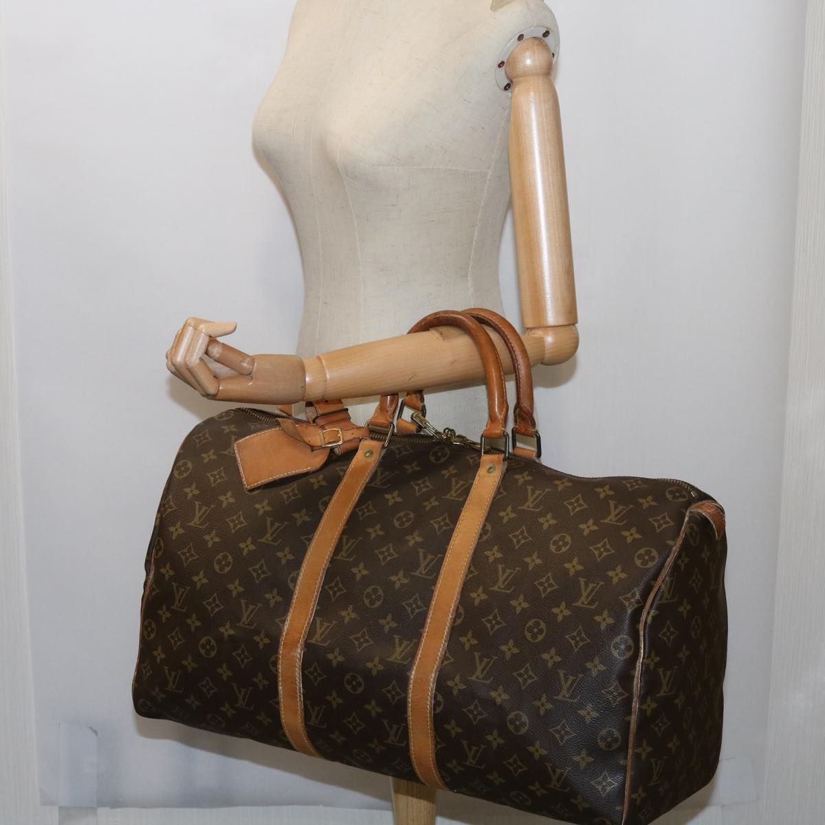 LOUIS VUITTON Monogram Keepall 50 Boston Bag M41426 LV Auth 63820