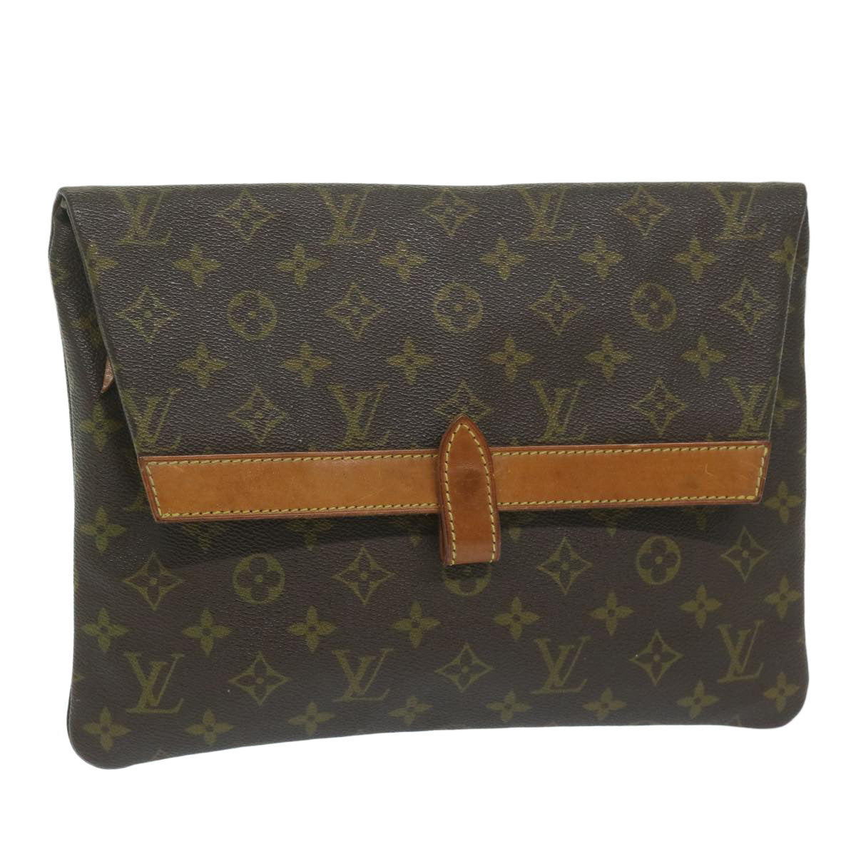 LOUIS VUITTON Monogram Pochette Priant Clutch Bag M51805 LV Auth 63877