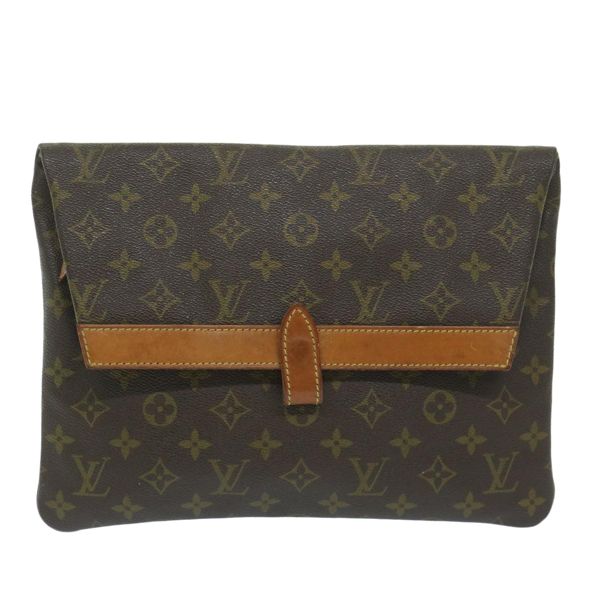 LOUIS VUITTON Monogram Pochette Priant Clutch Bag M51805 LV Auth 63877