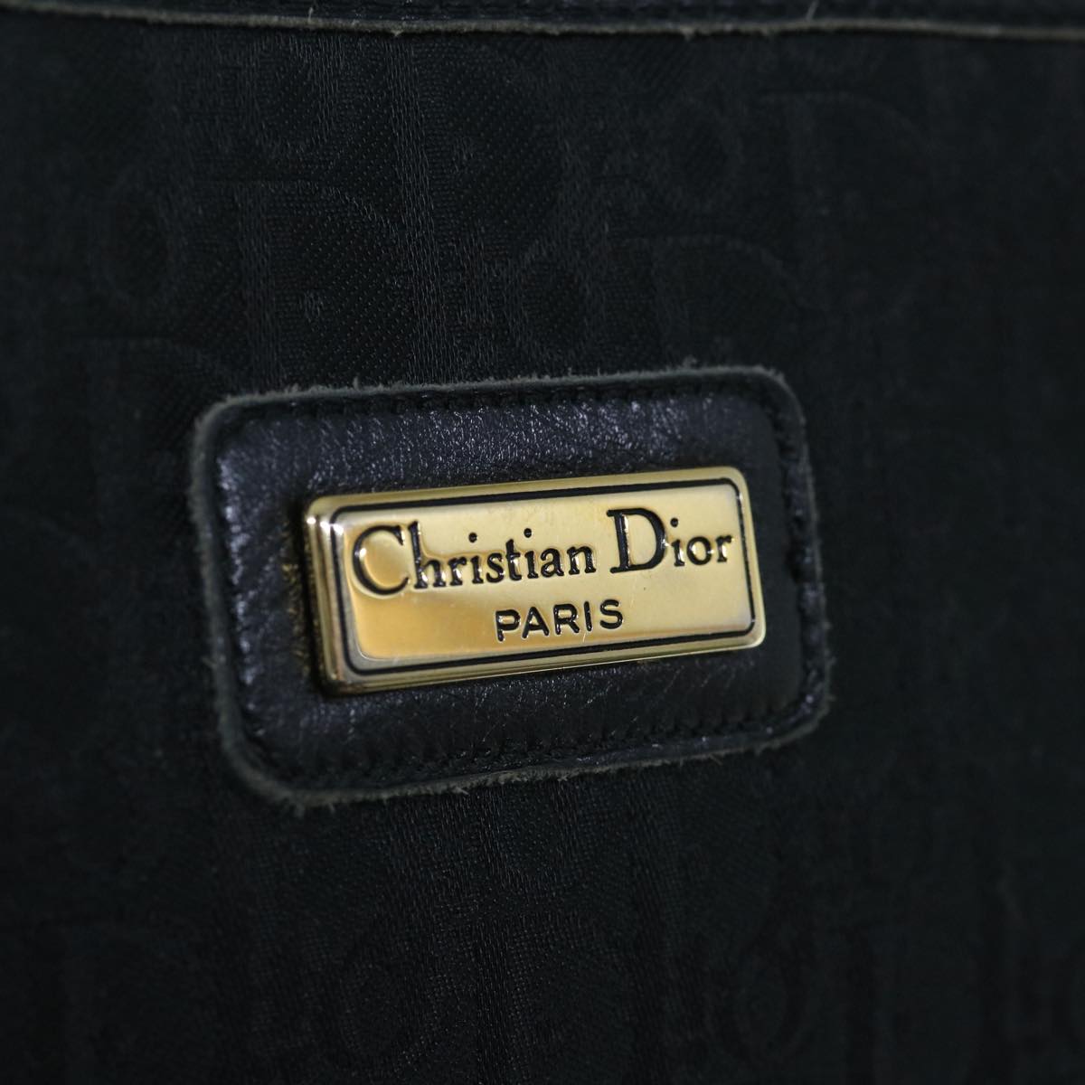 Christian Dior Trotter Canvas Clutch Bag Black Auth 63884