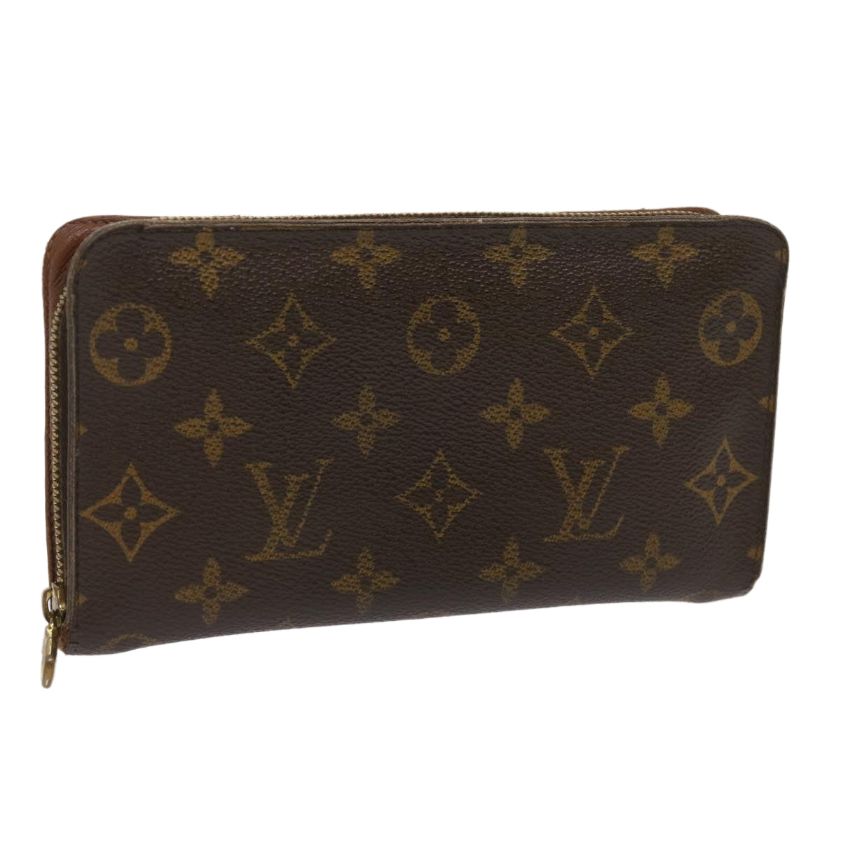 LOUIS VUITTON Monogram Porte Monnaie Zip Long Wallet M61727 LV Auth 63890