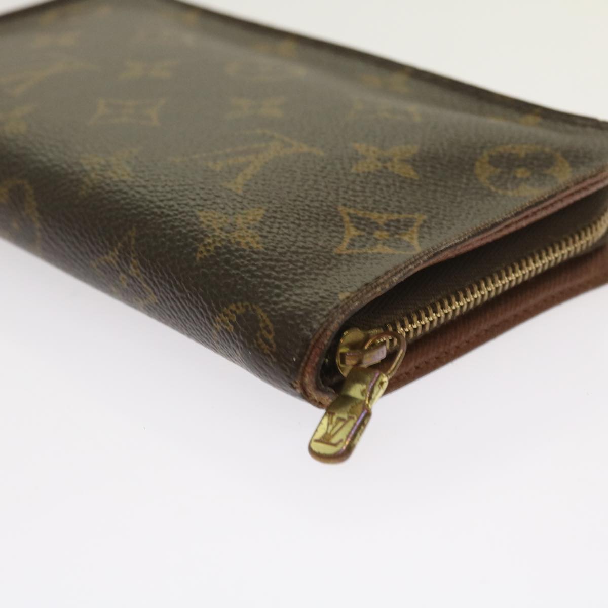 LOUIS VUITTON Monogram Porte Monnaie Zip Long Wallet M61727 LV Auth 63890