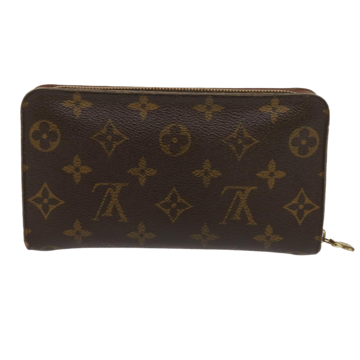 LOUIS VUITTON Monogram Porte Monnaie Zip Long Wallet M61727 LV Auth 63890