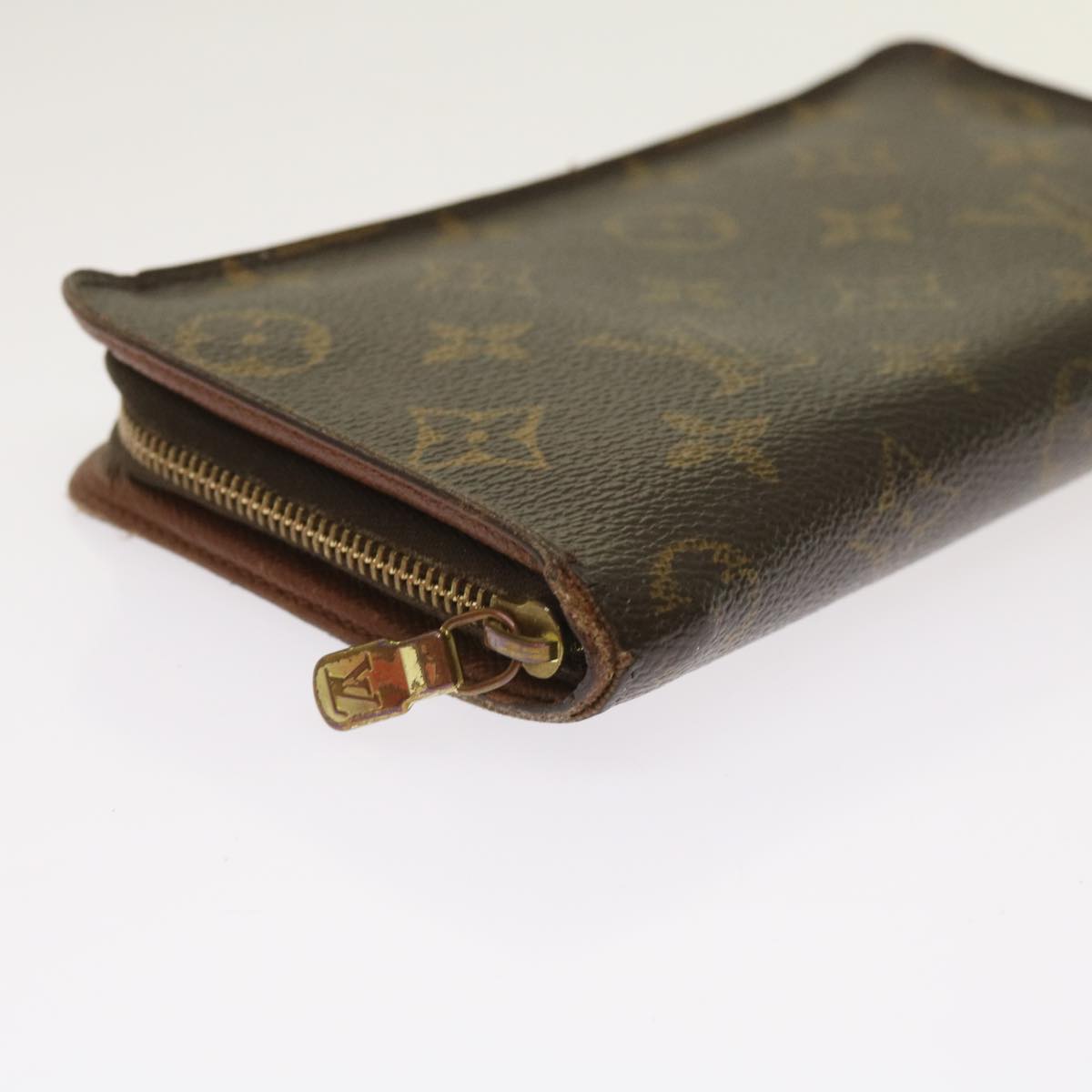 LOUIS VUITTON Monogram Porte Monnaie Zip Long Wallet M61727 LV Auth 63890