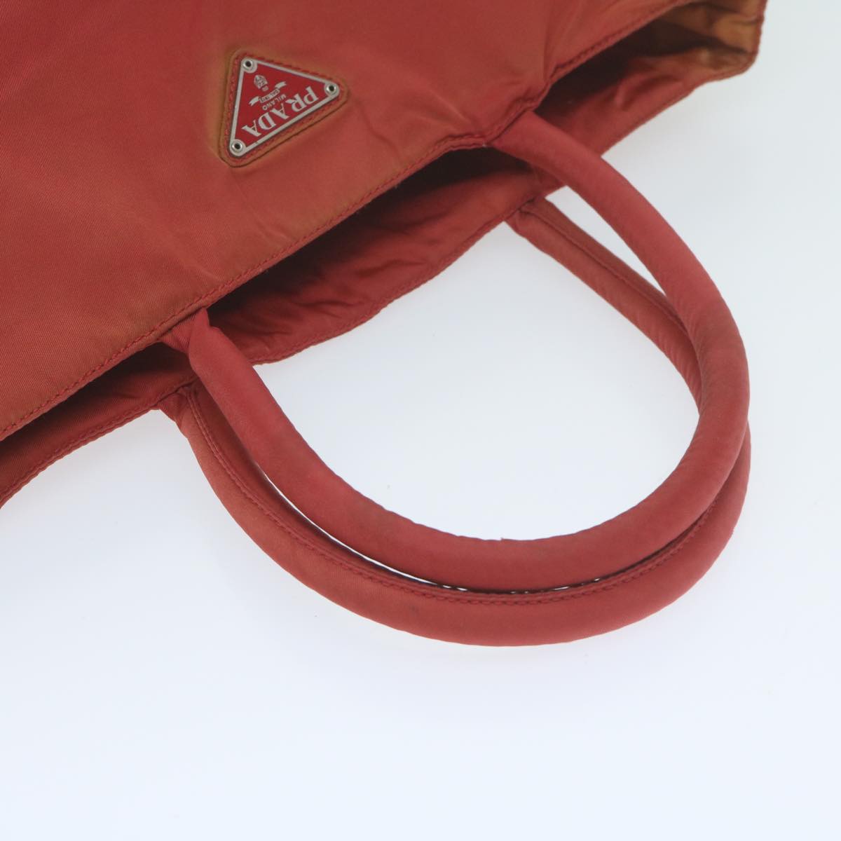 PRADA Hand Bag Nylon Red Auth 63900