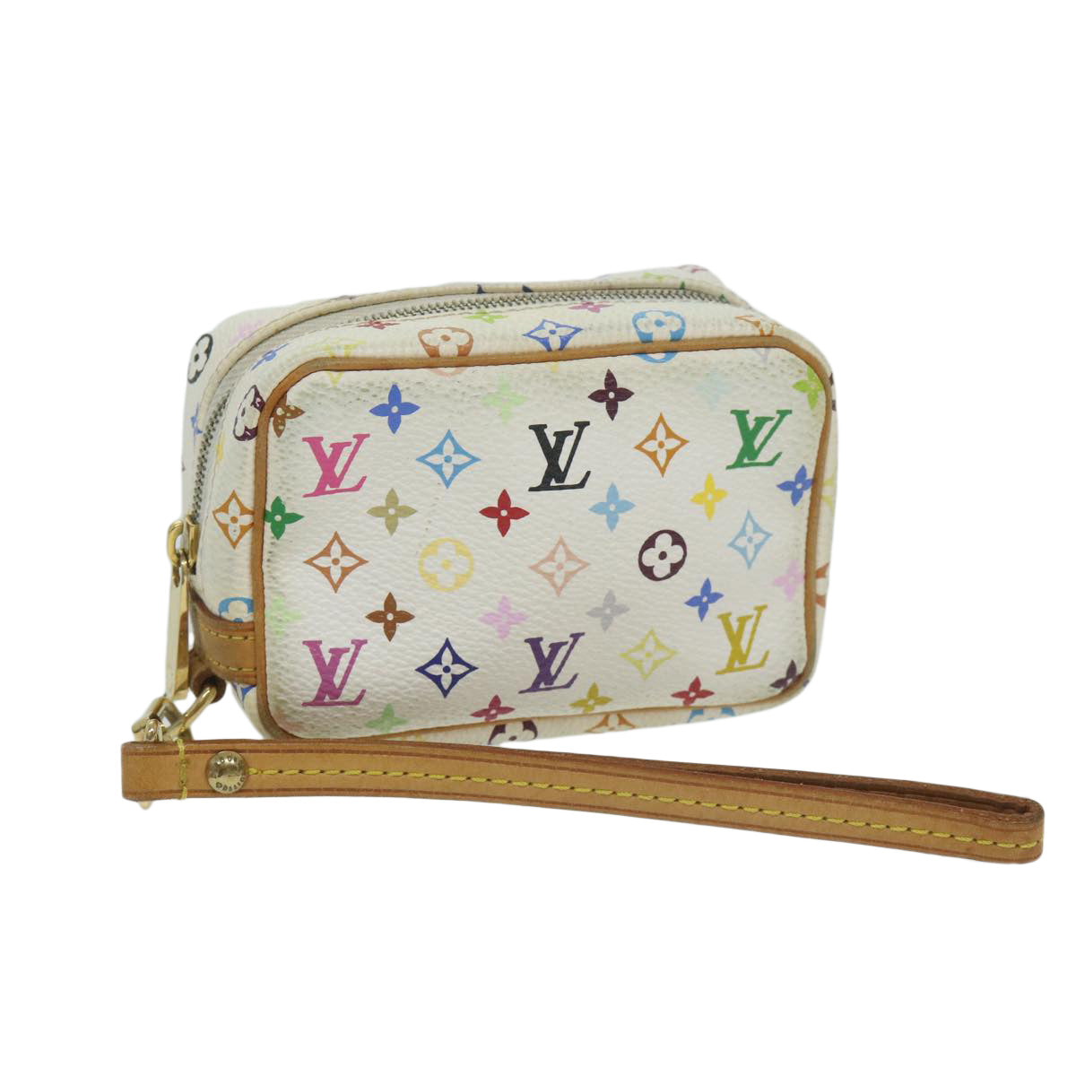 LOUIS VUITTON Monogram Multicolor Trousse Wapity Pouch White M58033 Auth 63918