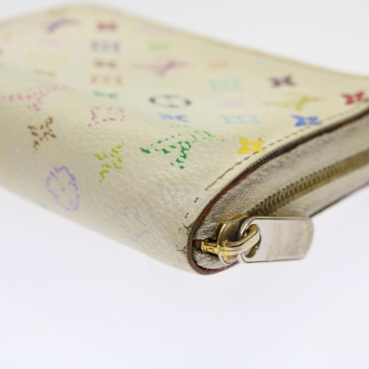 LOUIS VUITTON Monogram Multicolor Zippy Coin Purse White M66548 LV Auth 63920