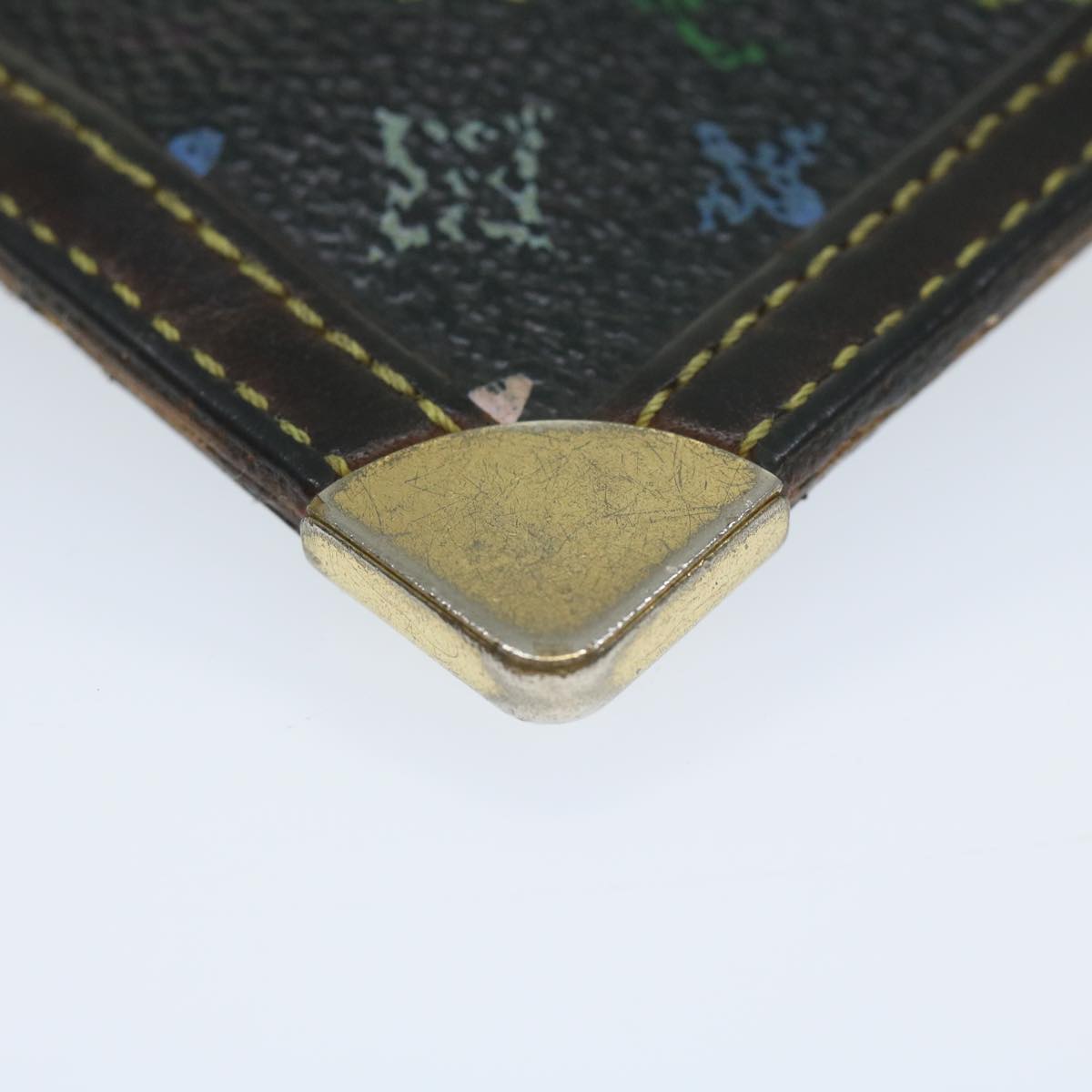 LOUIS VUITTON Monogram Multicolor Pochette Cles Purse Black M92654 Auth 63923