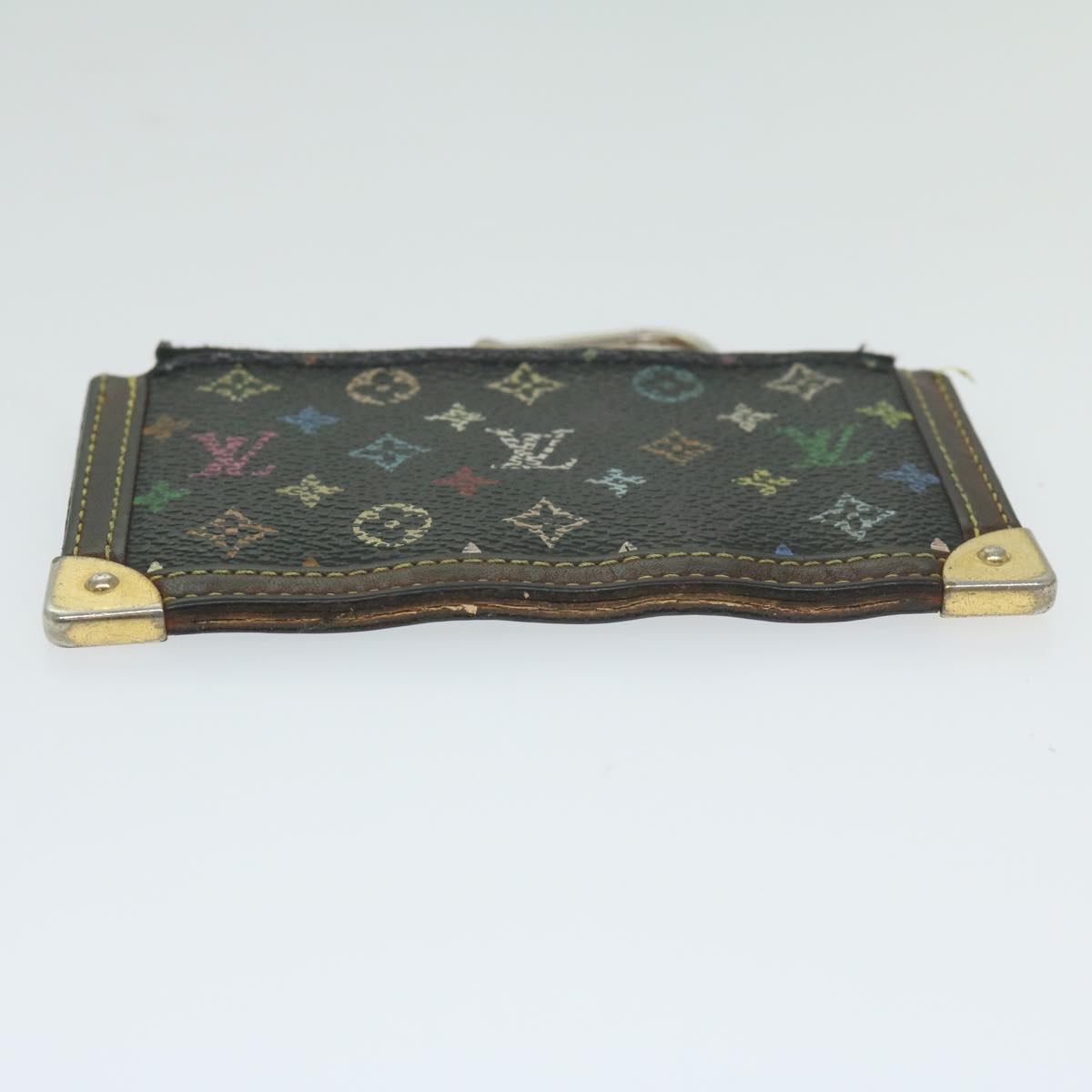 LOUIS VUITTON Monogram Multicolor Pochette Cles Purse Black M92654 Auth 63923