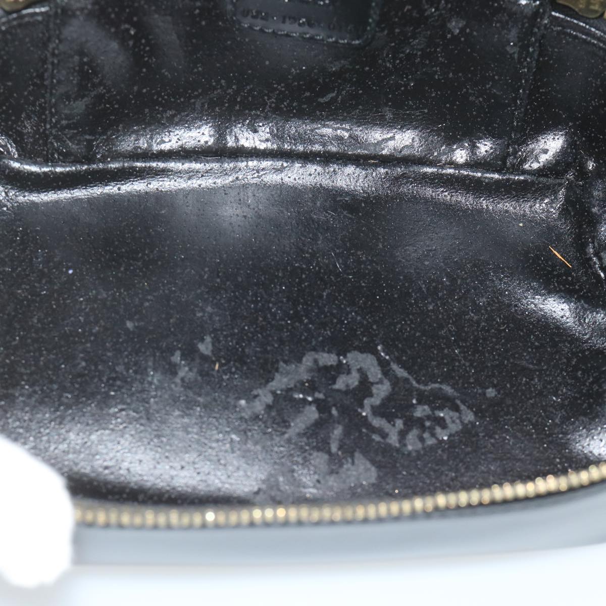 GUCCI Vanity Cosmetic Pouch Patent leather Black 032 1956 0151 Auth 63941