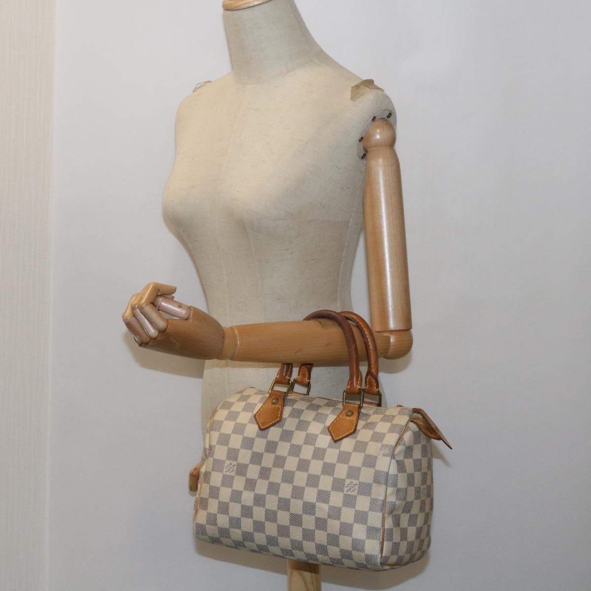 LOUIS VUITTON Damier Azur Speedy 25 Hand Bag N41534 LV Auth 63969