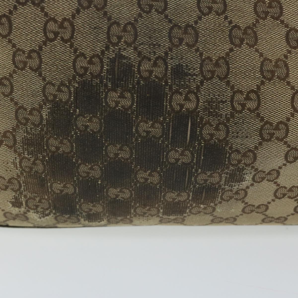 GUCCI GG Canvas Tote Bag Beige White Auth 63992