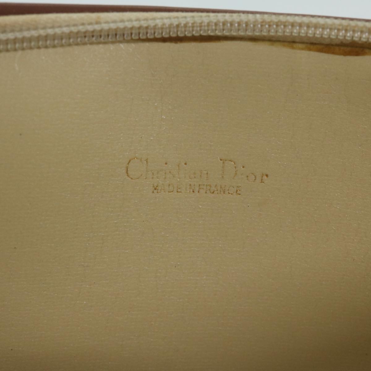 Christian Dior Trotter Canvas Clutch Bag Beige Auth 64068