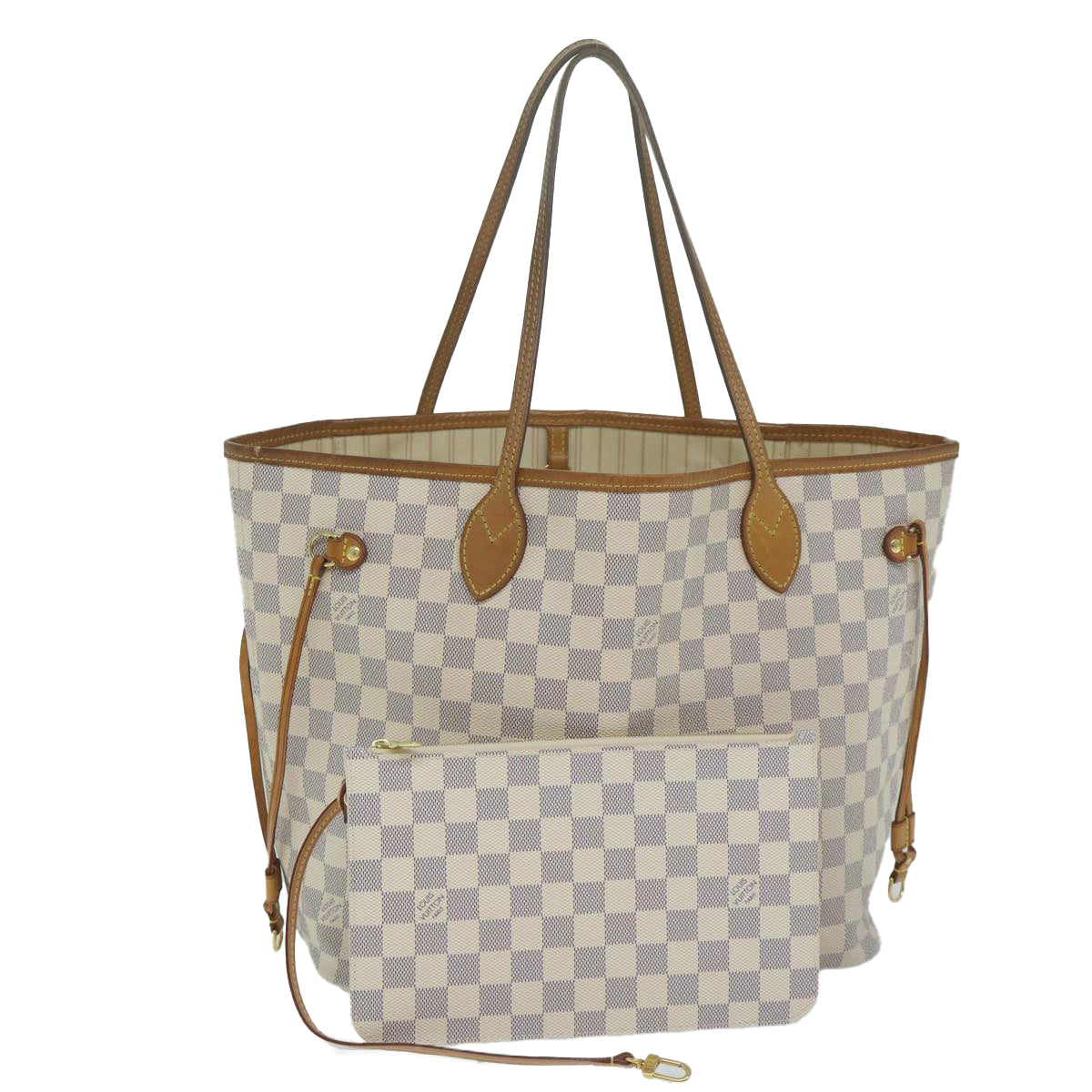 LOUIS VUITTON Damier Azur Neverfull MM Tote Bag N41605 LV Auth 64098