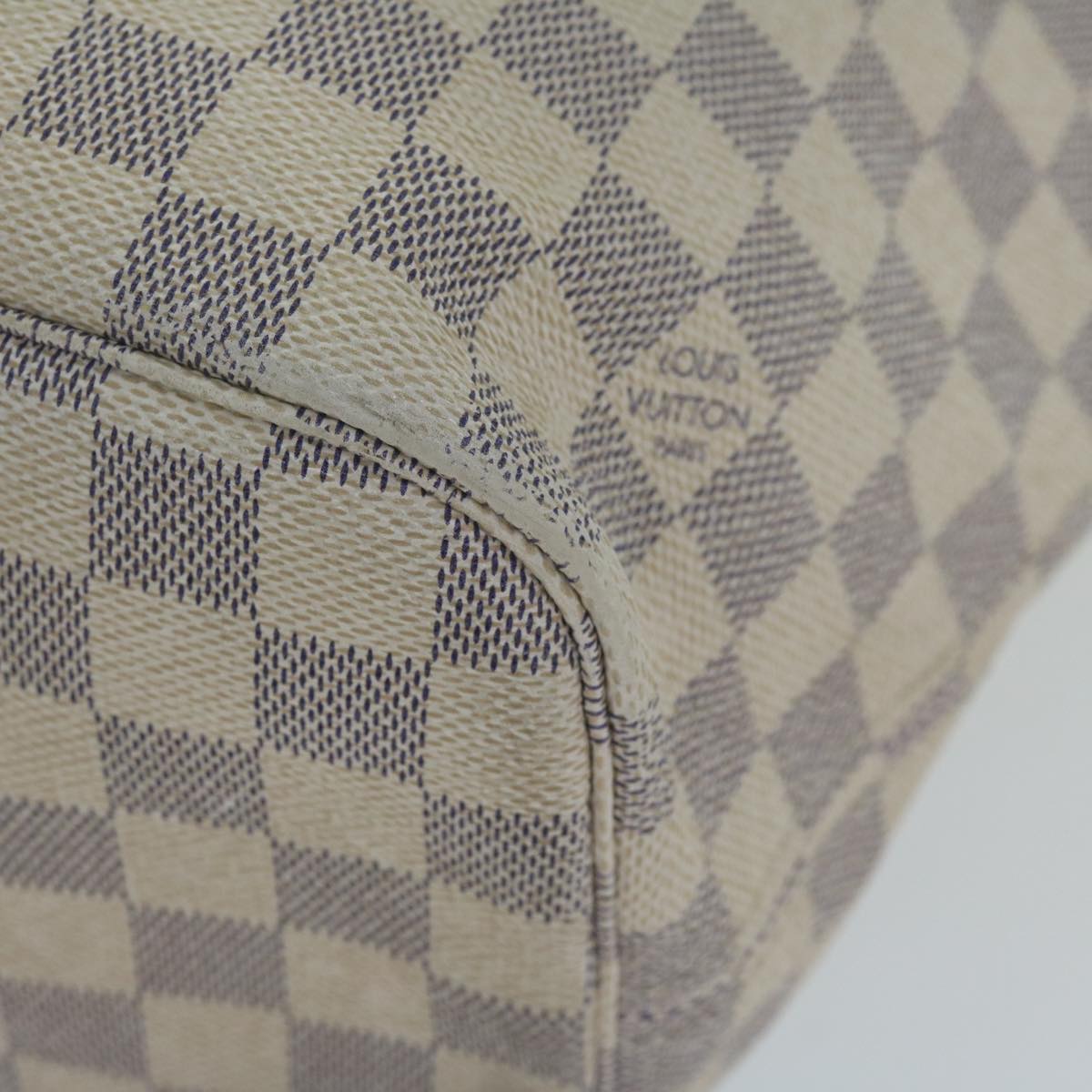 LOUIS VUITTON Damier Azur Neverfull MM Tote Bag N41605 LV Auth 64098