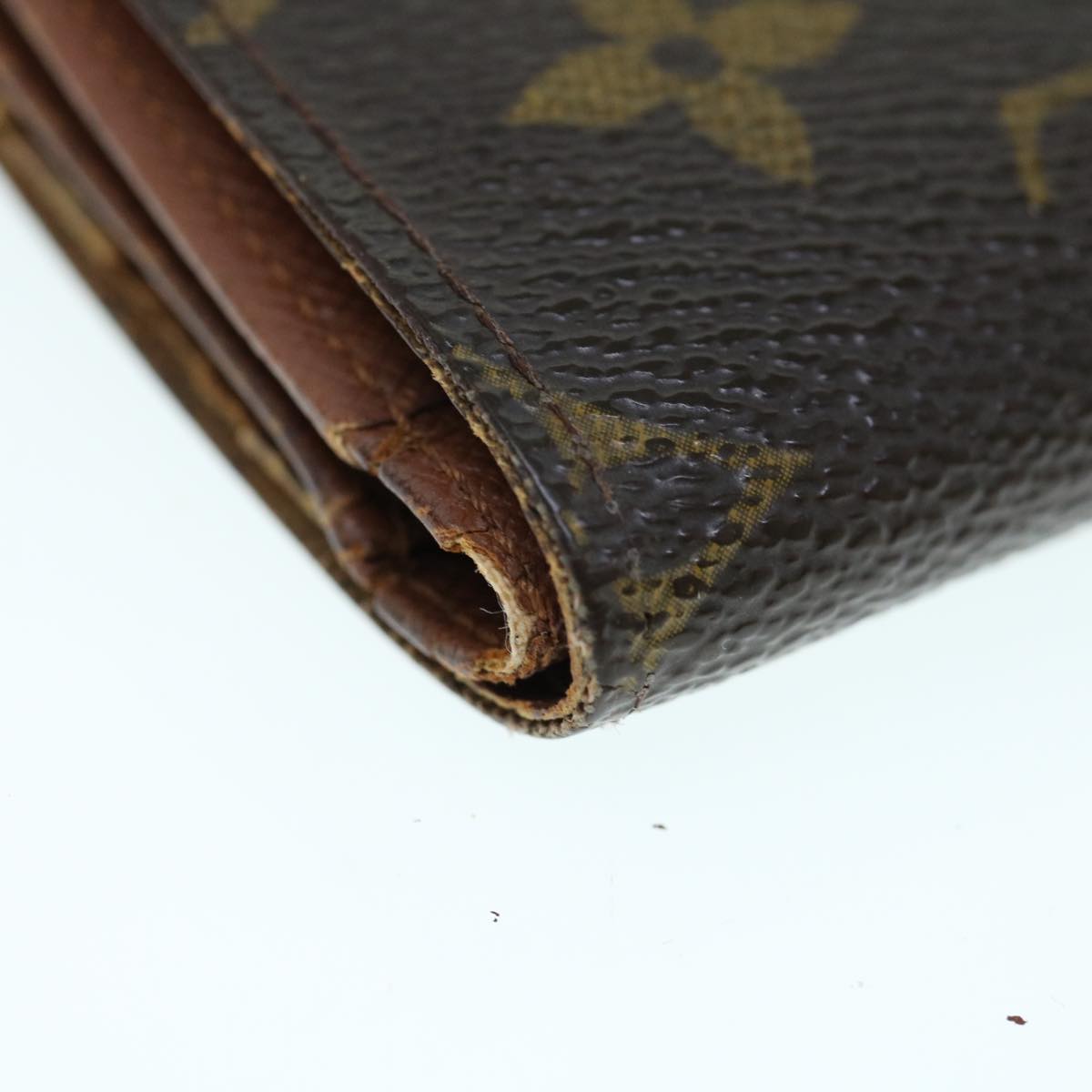 LOUIS VUITTON Monogram Porte Tresor Etui Chequier Wallet M61200 LV Auth 64121