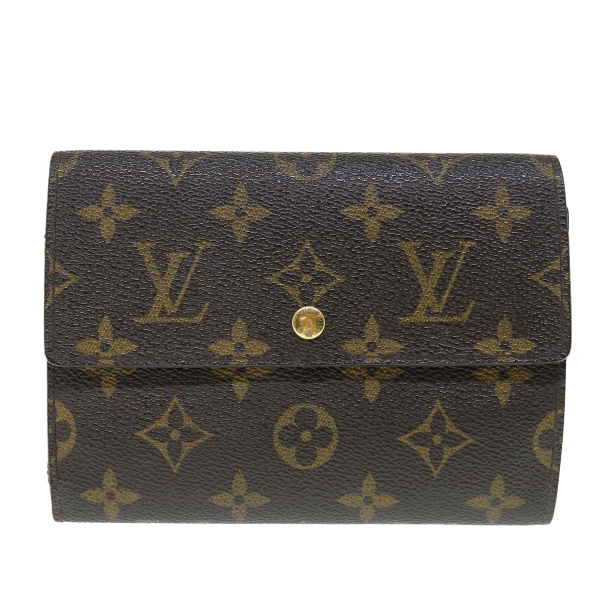 LOUIS VUITTON Monogram Porte Tresor Etui Chequier Wallet M61200 LV Auth 64121