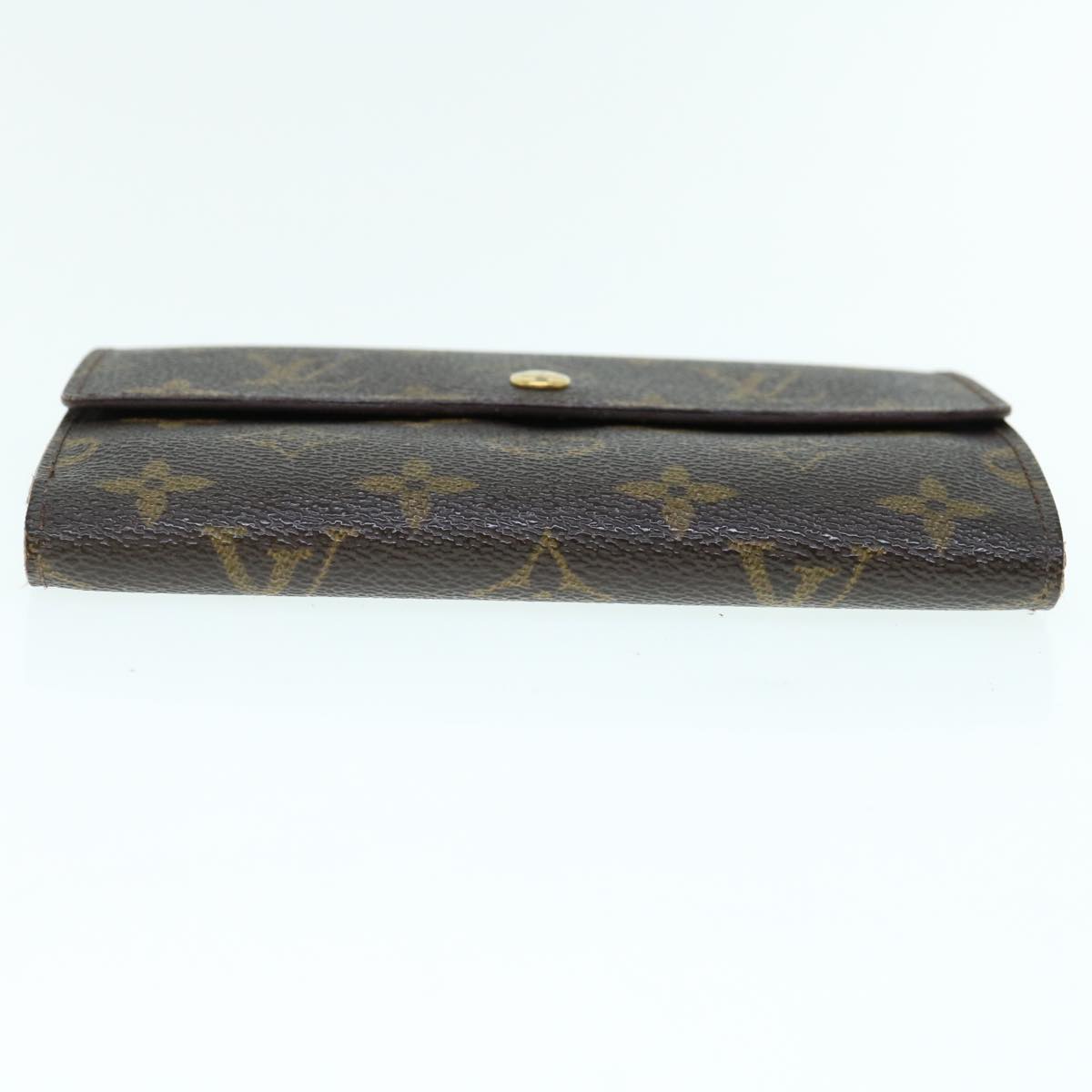 LOUIS VUITTON Monogram Porte Tresor Etui Chequier Wallet M61200 LV Auth 64121