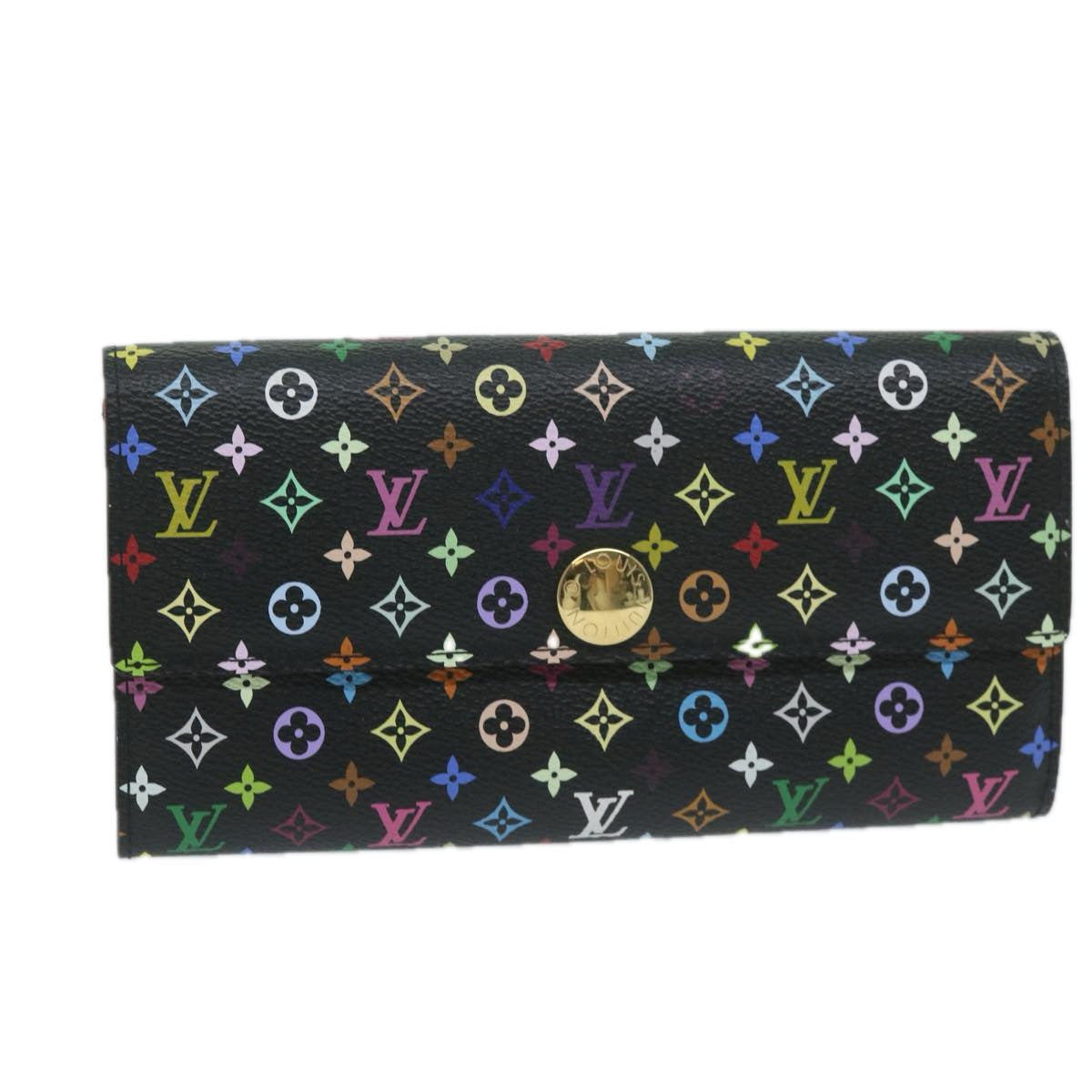 LOUIS VUITTON Monogram Multicolor PortefeuilleSarah Wallet M93747 LV Auth 64130