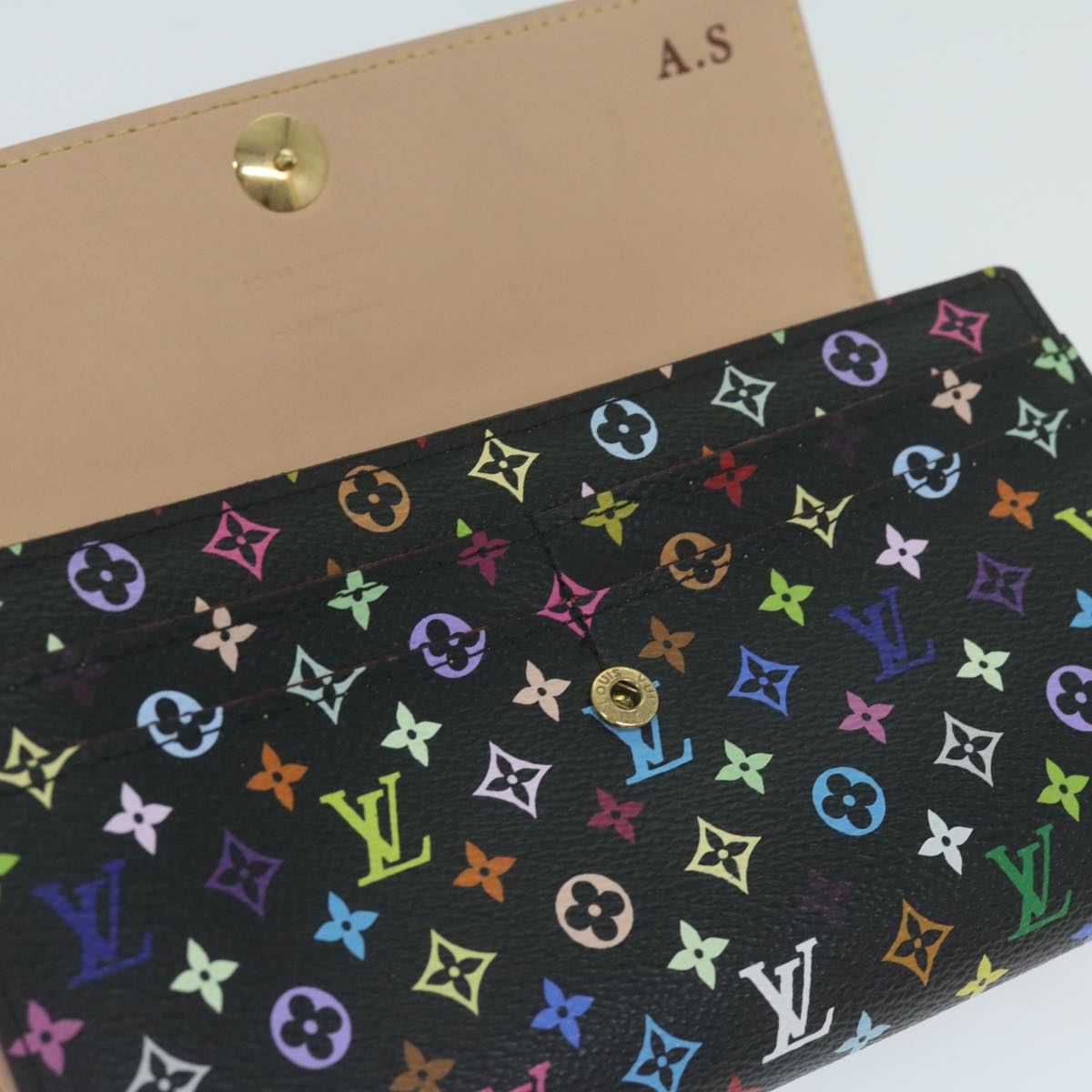 LOUIS VUITTON Monogram Multicolor PortefeuilleSarah Wallet M93747 LV Auth 64130