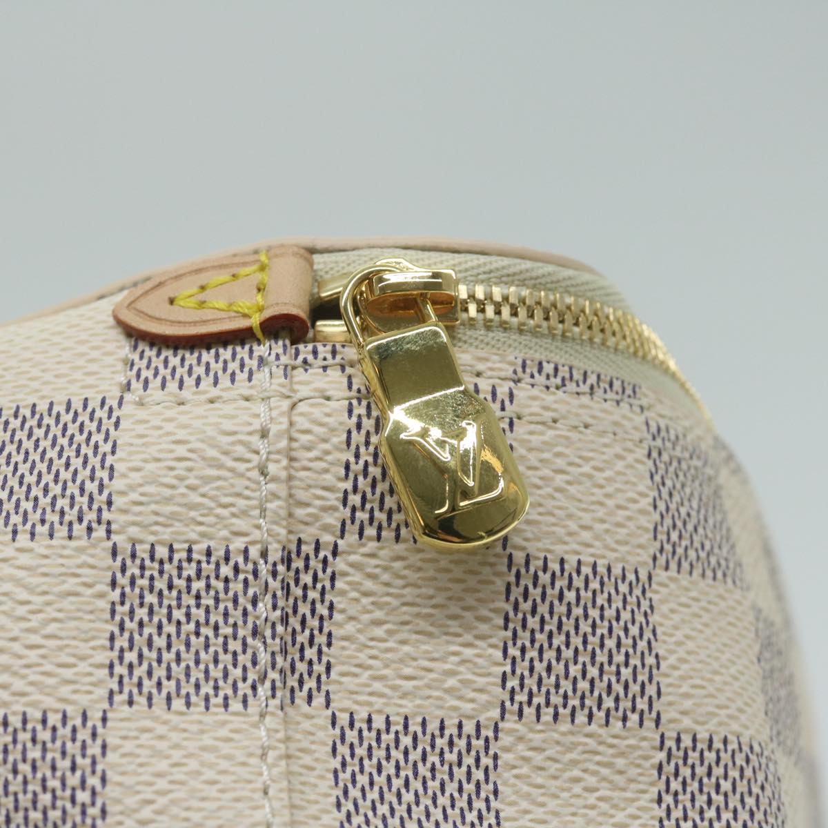 LOUIS VUITTON Damier Azur Cube De Langemont GM Cosmetic Pouch LV Auth 64139A