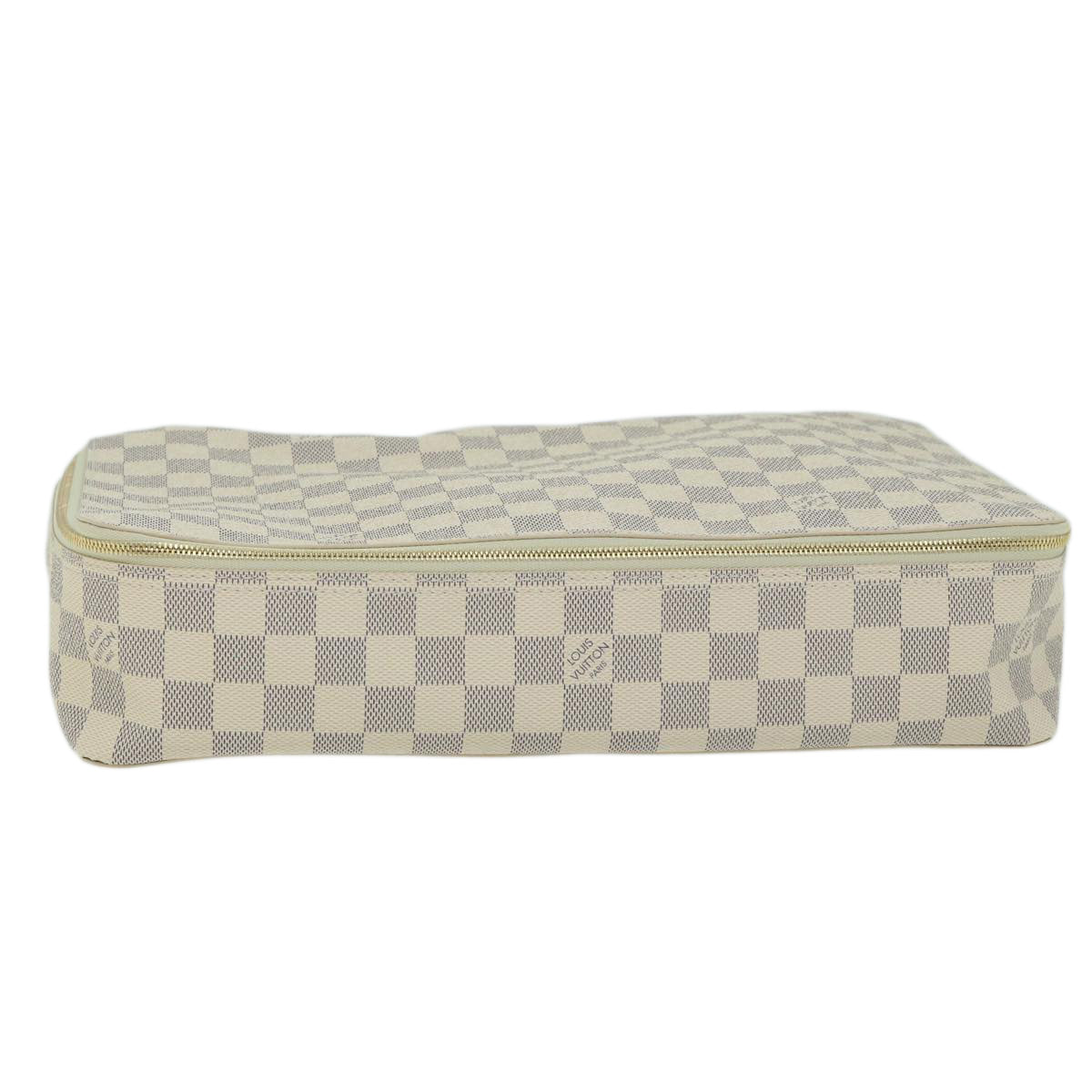 LOUIS VUITTON Damier Azur Cube De Langemont GM Cosmetic Pouch LV Auth 64139A